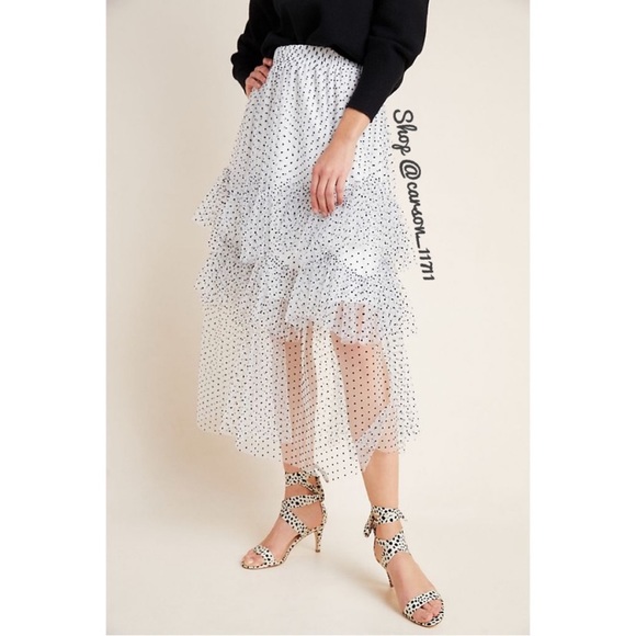 🦄NWT Anthropologie Asymmetrical Tulle Skirt S - Picture 2 of 6